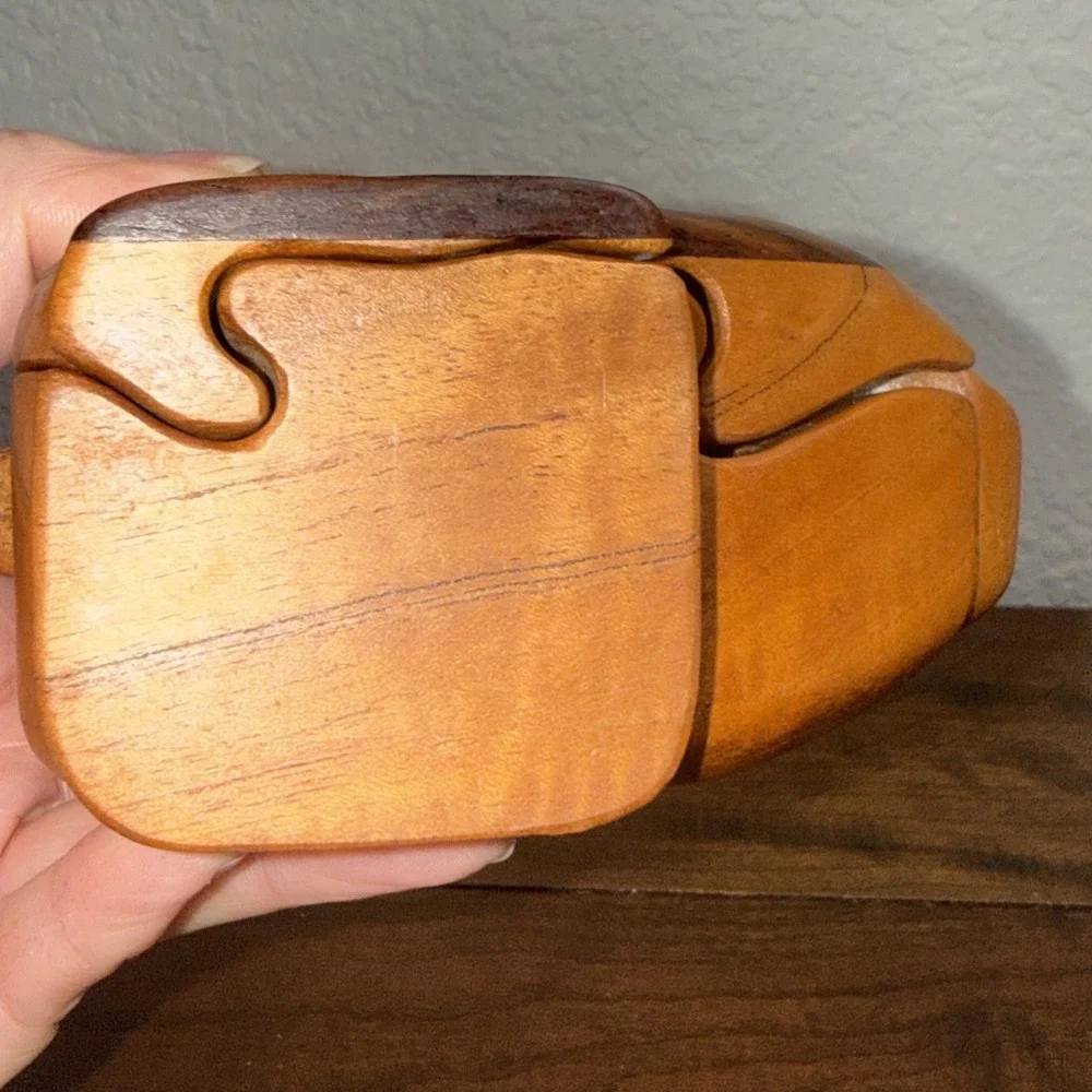 Wooden Duck Hidden Box, Decor, Jewelry Or Coin/Cash Box, Natural Wood